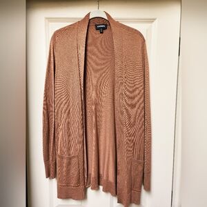 Express Open Front Cardigan, Tan, Size Small